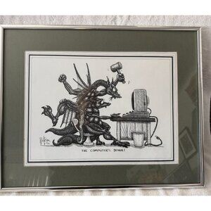 Dragon "Computers Down" 1985 R.C. Matteson 16 x 20" Print